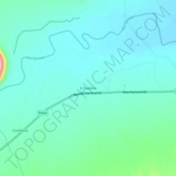 El Pueblito地形图、海拔、地势