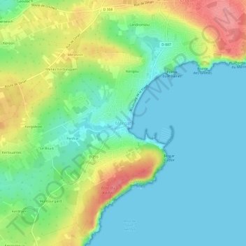 Morgat地形图、海拔、地势