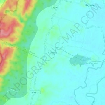 Sonatola地形图、海拔、地势