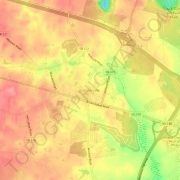 Centerville地形图、海拔、地势
