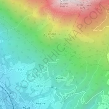 Marcolin地形图、海拔、地势