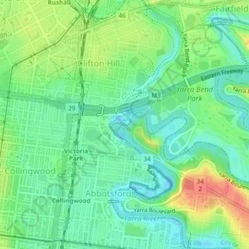 Dights Falls地形图、海拔、地势