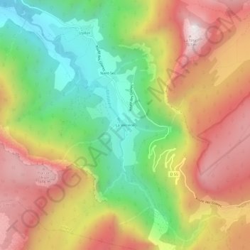 La Verrerie地形图、海拔、地势
