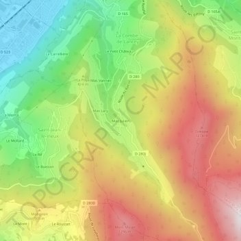 Mas Julien地形图、海拔、地势