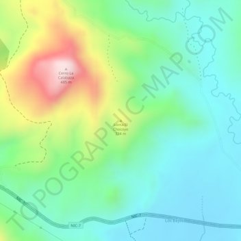 Loma El Chocoyo地形图、海拔、地势