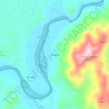 La Vijita地形图、海拔、地势
