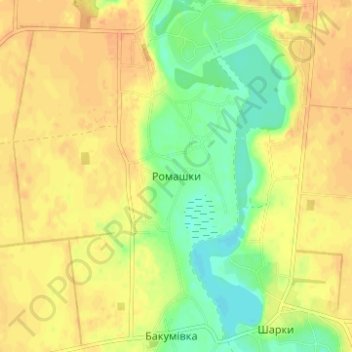 Ромашки地形图、海拔、地势