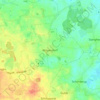Wippendorf地形图、海拔、地势