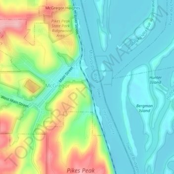 Point Ann地形图、海拔、地势