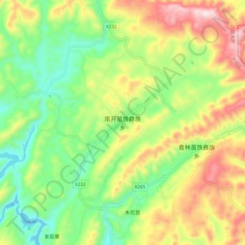 南开苗族彝族乡地形图、海拔、地势
