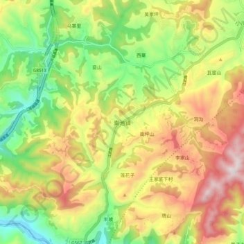 索池镇地形图、海拔、地势