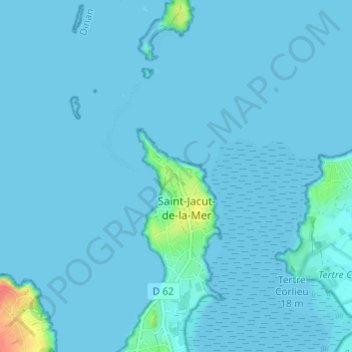Le Rougeret地形图、海拔、地势