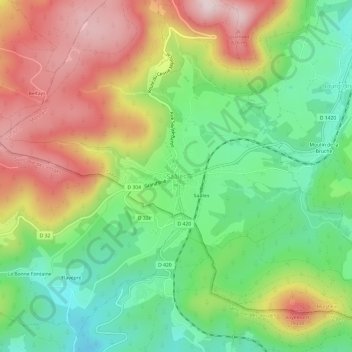 Saâles地形图、海拔、地势
