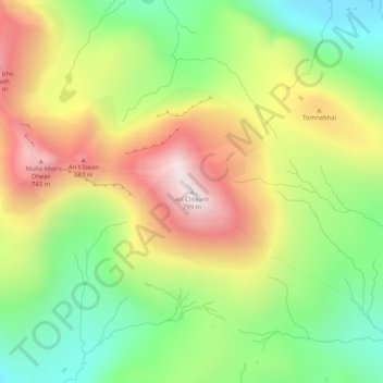 Clisham地形图、海拔、地势