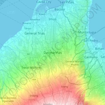 Dasmariñas地形图、海拔、地势