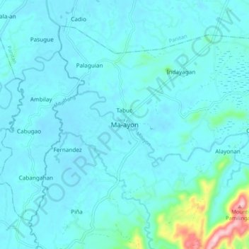 Ma-ayon地形图、海拔、地势