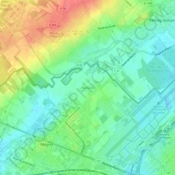 Mategnin地形图、海拔、地势