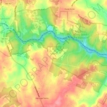 Salopha地形图、海拔、地势