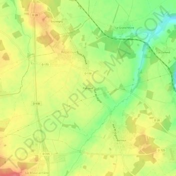 Palluault地形图、海拔、地势
