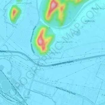 Ambapuram地形图、海拔、地势