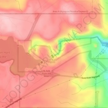 Elk Falls Viewing Platform地形图、海拔、地势