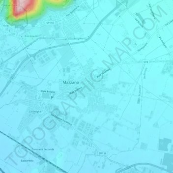 Molinetto地形图、海拔、地势