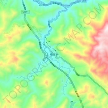板仑乡地形图、海拔、地势