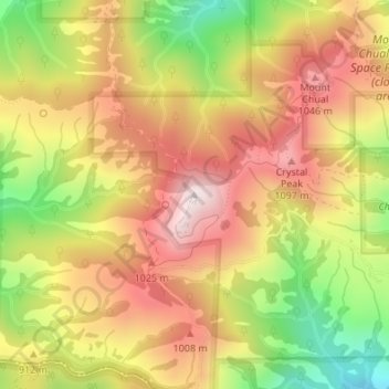 Loma Prieta地形图、海拔、地势