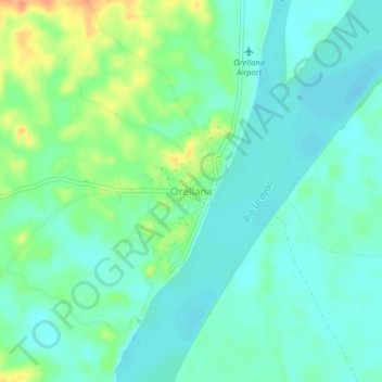 Orellana地形图、海拔、地势