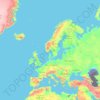 欧洲/歐洲地形图、海拔、地势