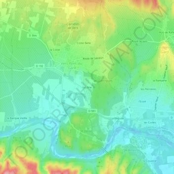 la Lône地形图、海拔、地势