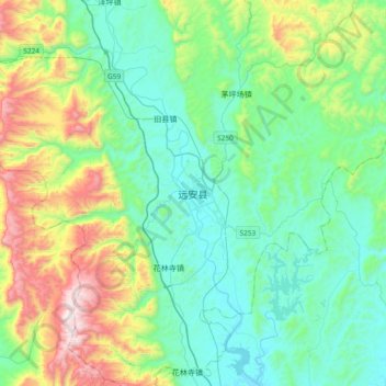 远安县地形图、海拔、地势