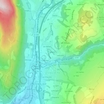 Fontany地形图、海拔、地势