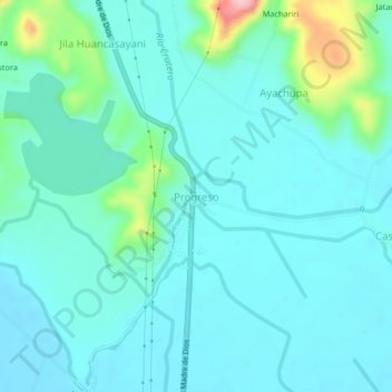 Progreso地形图、海拔、地势
