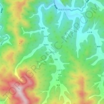 孙胡沟村地形图、海拔、地势