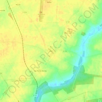 Ohé地形图、海拔、地势