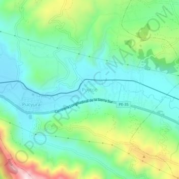 Poytoc地形图、海拔、地势