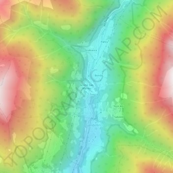 Gromo San Marino地形图、海拔、地势
