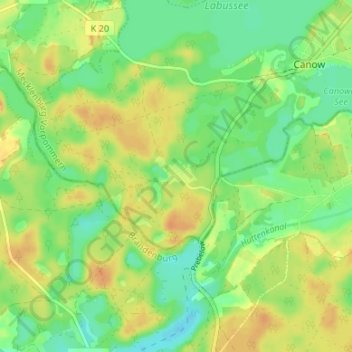 Grünplan地形图、海拔、地势