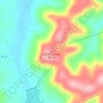 Big Mountain地形图、海拔、地势
