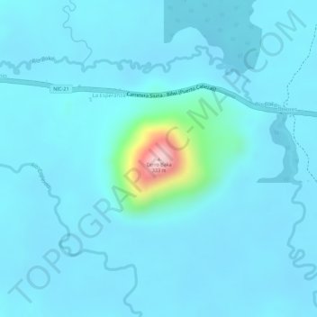 Cerro Baka地形图、海拔、地势