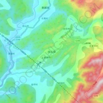 庆云镇地形图、海拔、地势