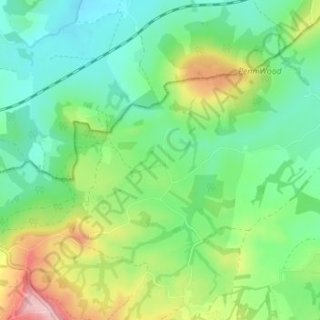 Higher Halstock Leigh地形图、海拔、地势