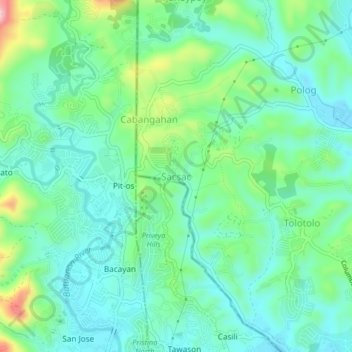 Sacsac地形图、海拔、地势