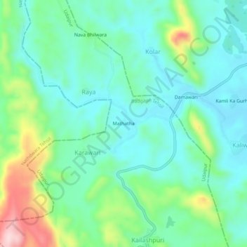Mathatha地形图、海拔、地势