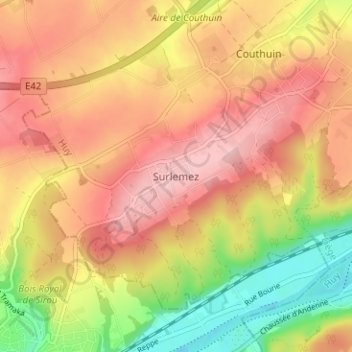 Surlemez地形图、海拔、地势