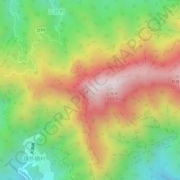 猫耳山地形图、海拔、地势