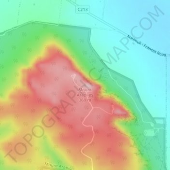 Mount Arapiles地形图、海拔、地势