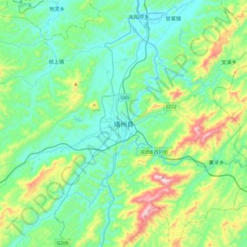 靖州县地形图、海拔、地势