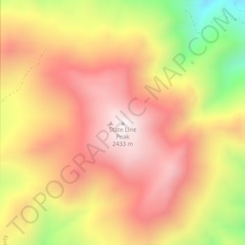 State Line Peak地形图、海拔、地势